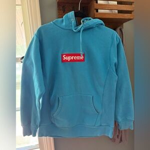 Supreme teal box hoodie